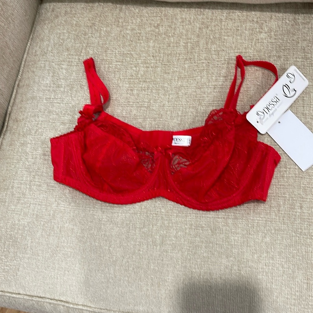 Red lace bra 34C